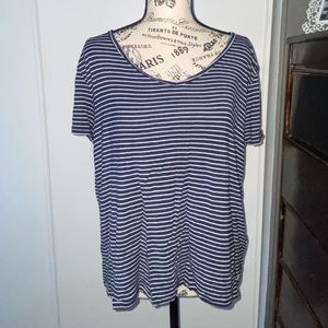 Hollister Blue & White Striped Tee, Cozy Material